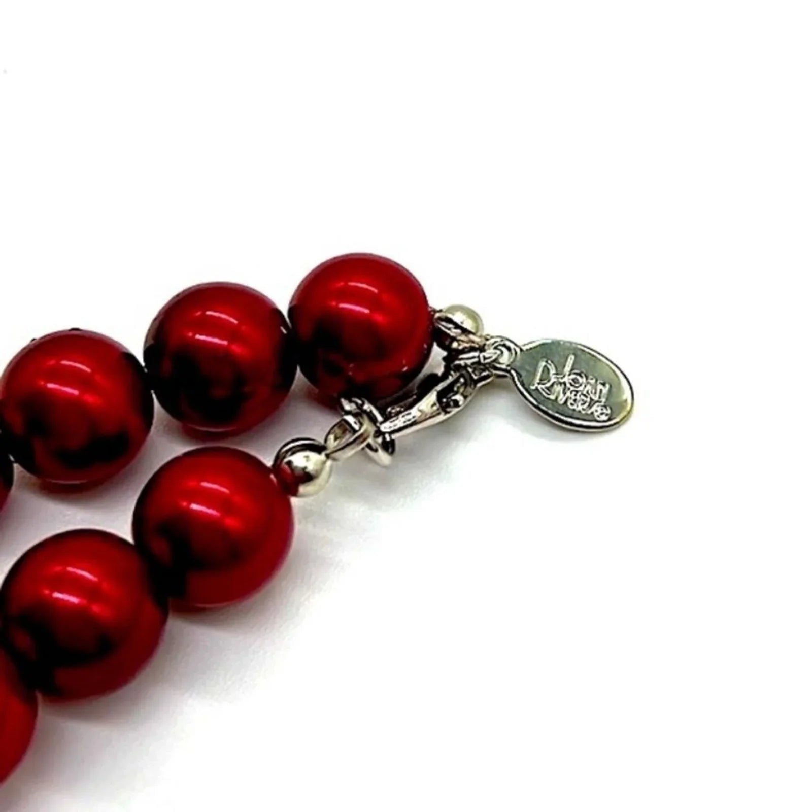 Vintage JOAN RIVERS Signed 30” Classic Collection Red Pearl Necklace