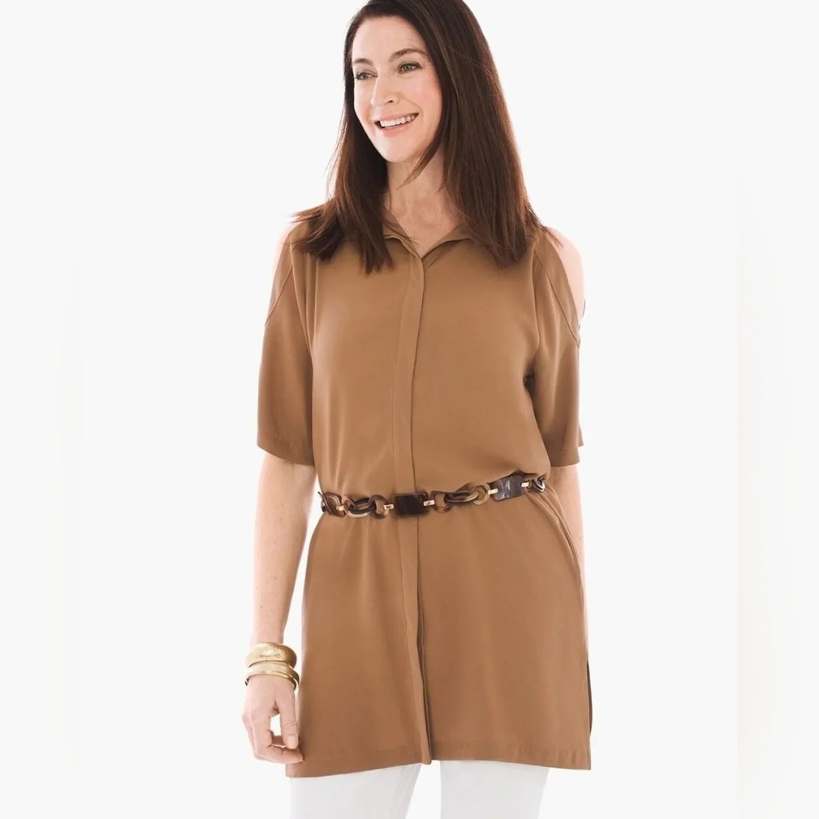 $50 NWT CHICO'S Resin Chain Belt Size Small/Medium