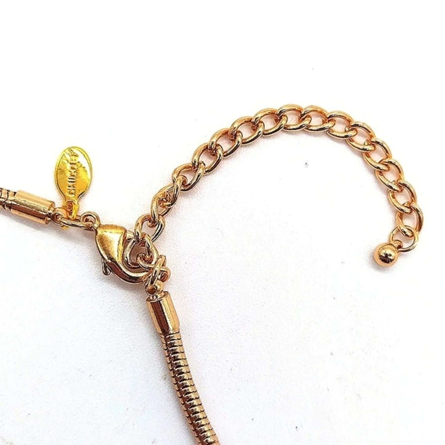 CHICO'S 36" Gold Tassel Pendant Statement or Choker Necklace on snake chain.