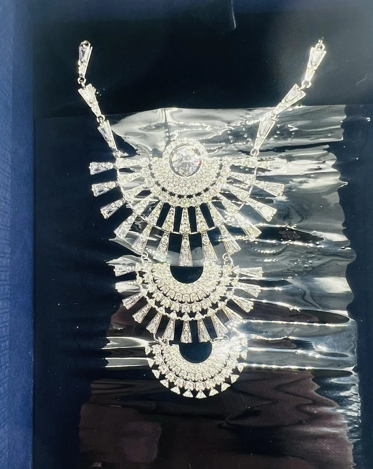 SWAROVSKI $300 Sparkling Dance Rhodium Plated Crystal Necklace 5564432-Genuine