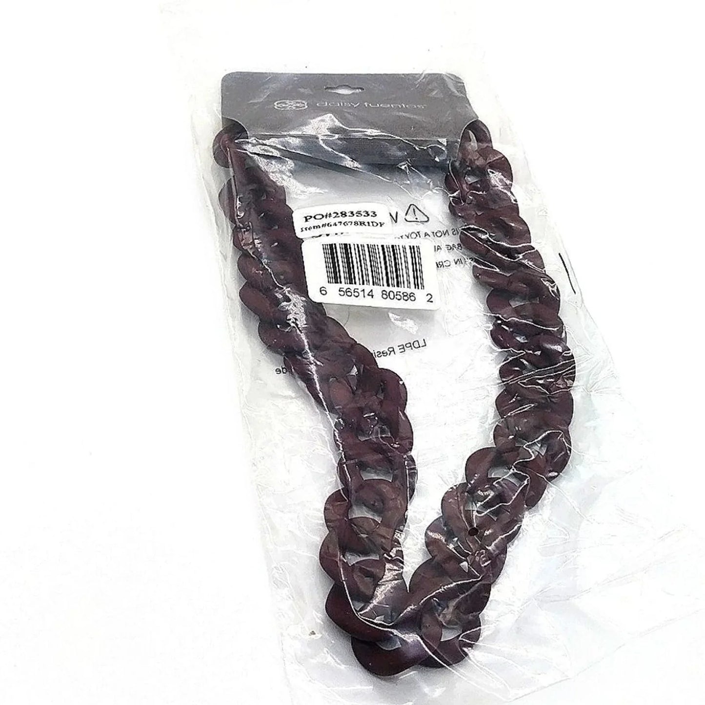 Rare Vintage DAISY FUENTES Resin Chain Link Necklace in Espresso Brown