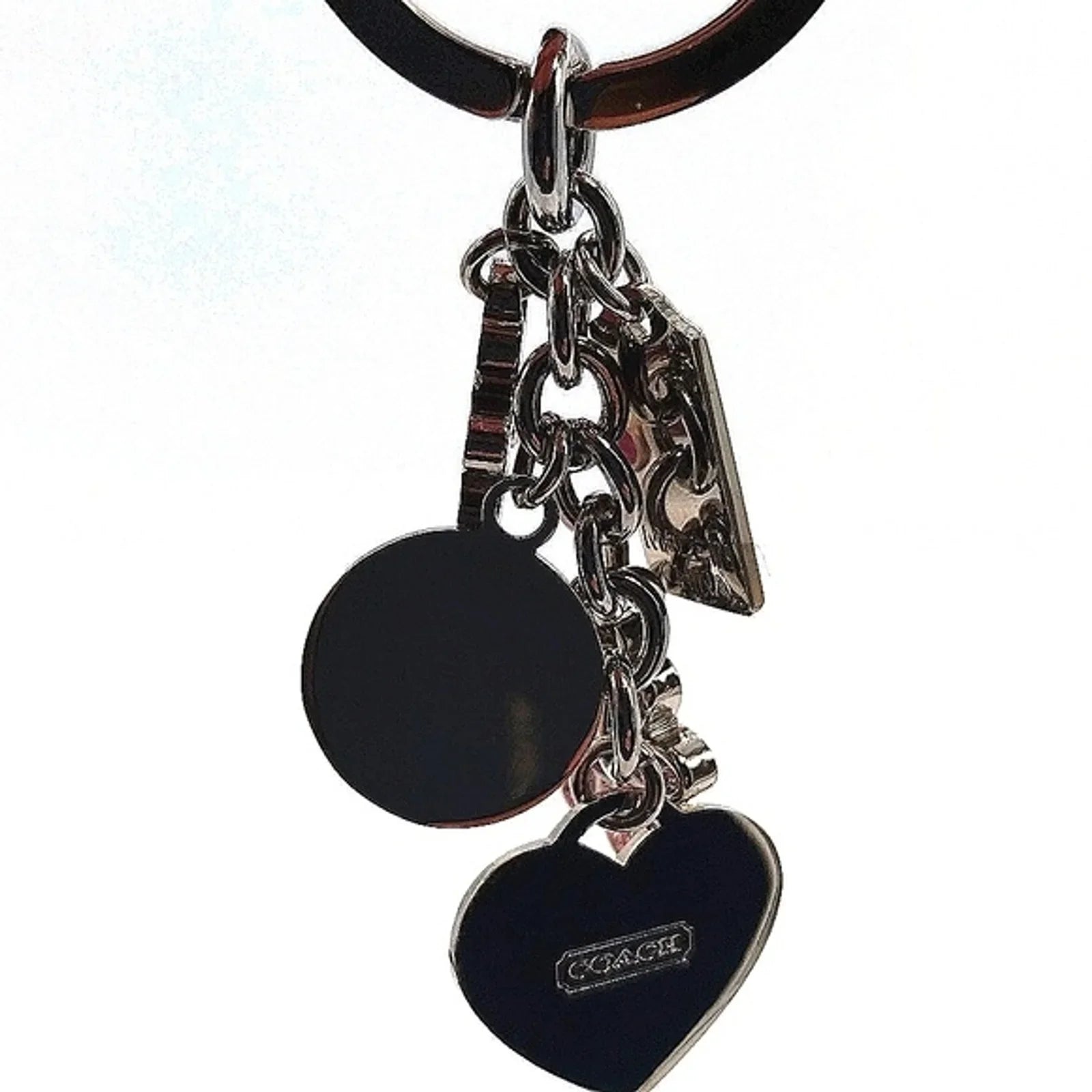 COACH Vintage Pink Heat Daisy Swarovski Crystal Keychain Fob Purse Charm