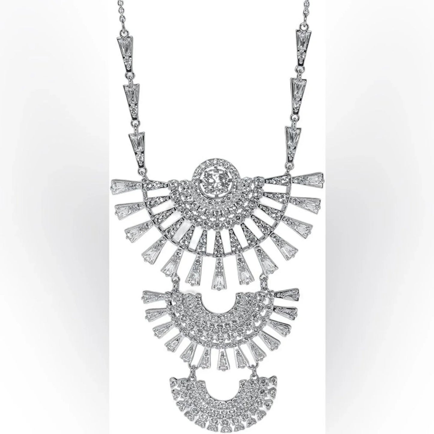 SWAROVSKI $300 Sparkling Dance Rhodium Plated Crystal Necklace 5564432-Genuine
