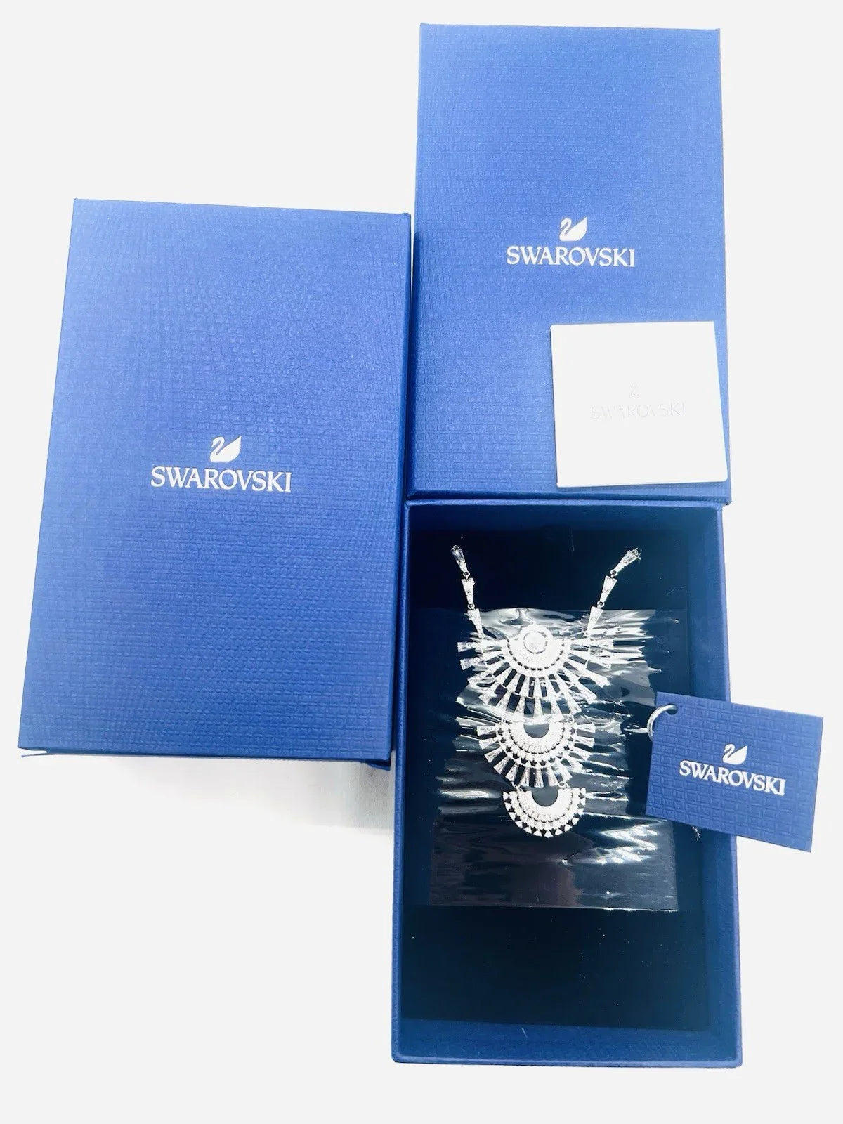 SWAROVSKI $300 Sparkling Dance Rhodium Plated Crystal Necklace 5564432-Genuine