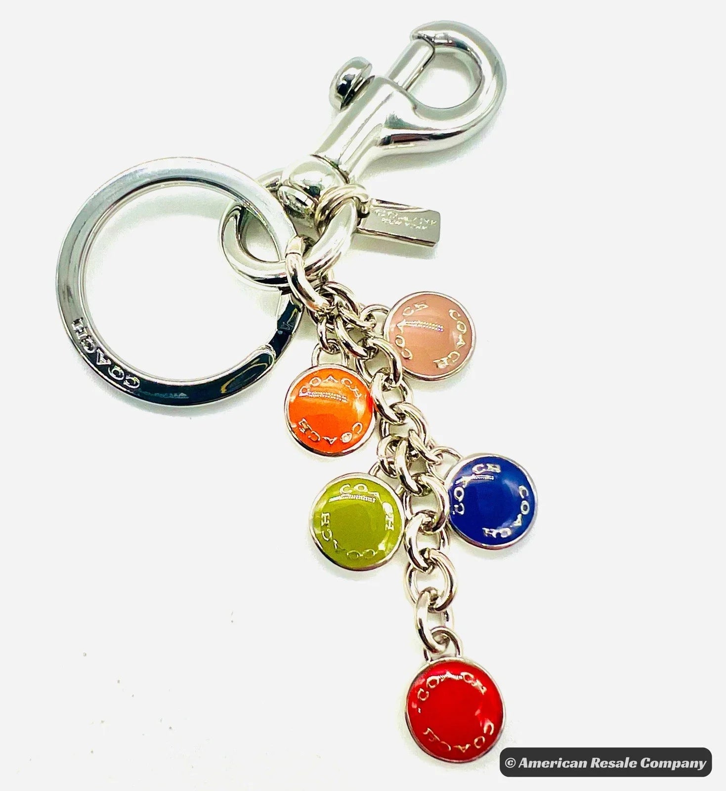 COACH Buttons Vintage Retired Rare Trigger Snap Keychain Fob #F63982