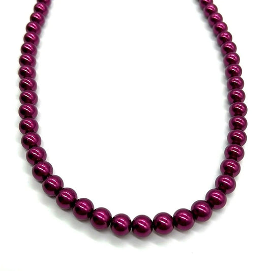 Vintage JOAN RIVERS Signed 30” Classic Collection Purple Pearl Necklace