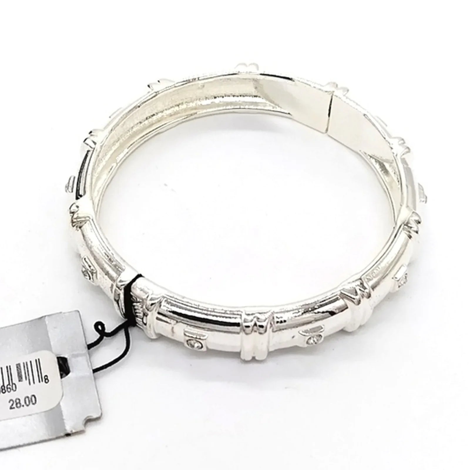 Sequin by Nordstrom Silver Cubic Zirconia Bangle Cuff Bracelet