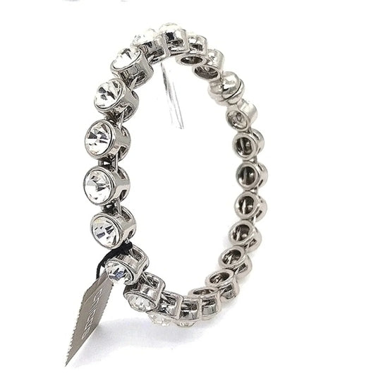 $40 Chicos CZ Cubic Zirconia Rasa Bangle Bracelet With Swarovski Crystals NWT