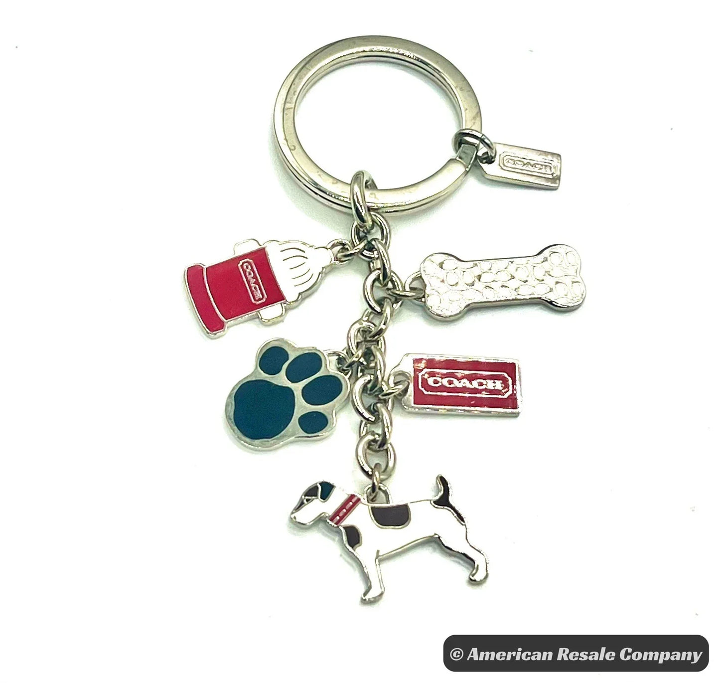 COACH Keychain Vintage Jack Russel Terrier Dog Multi Keychain Fob  #F92114 NWOT-Rare