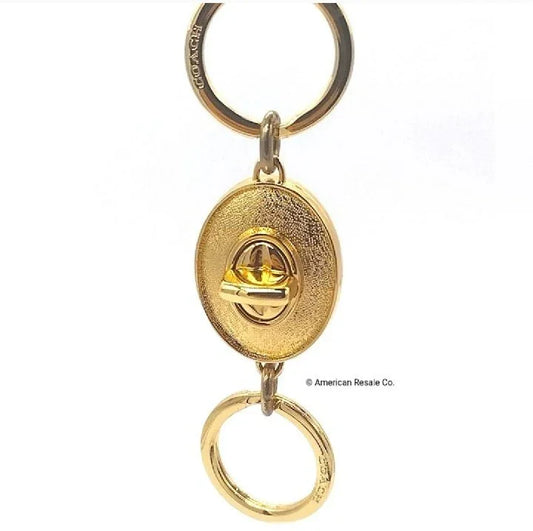 1 Left! Rare Gorgeous COACH Gold Detachable Key Fob Keychain Purse Charm $98