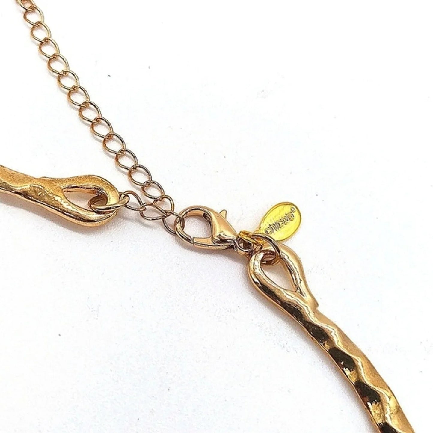 NEW CHICO'S Gold Hammered Statement Collar Bib Necklace