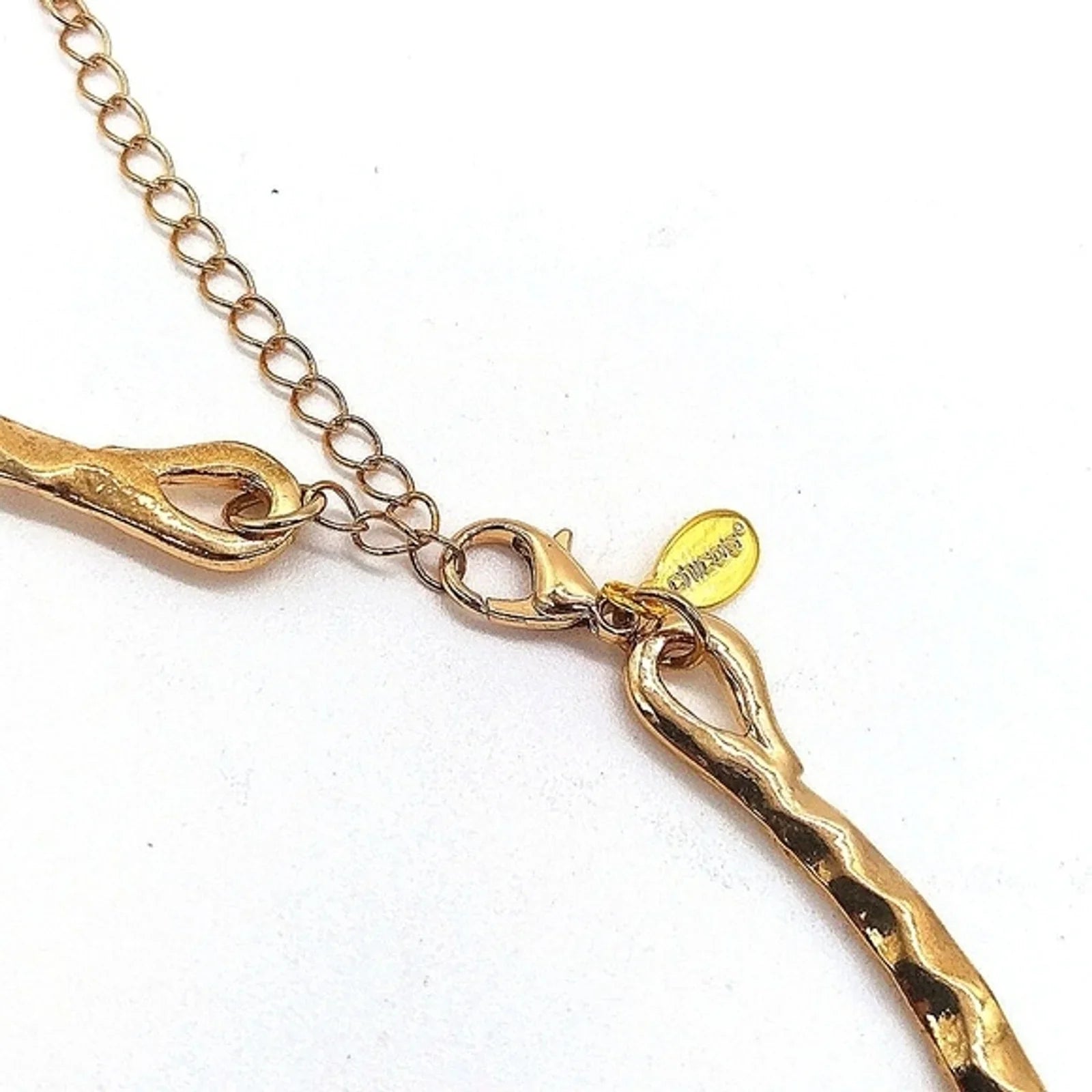 NEW CHICO'S Gold Hammered Statement Collar Bib Necklace