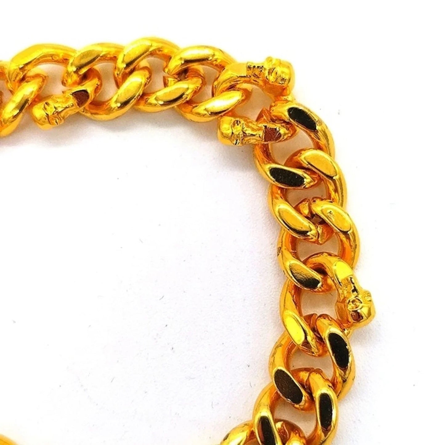 Alexander McQueen Gold Skull Motif 8" Bracelet