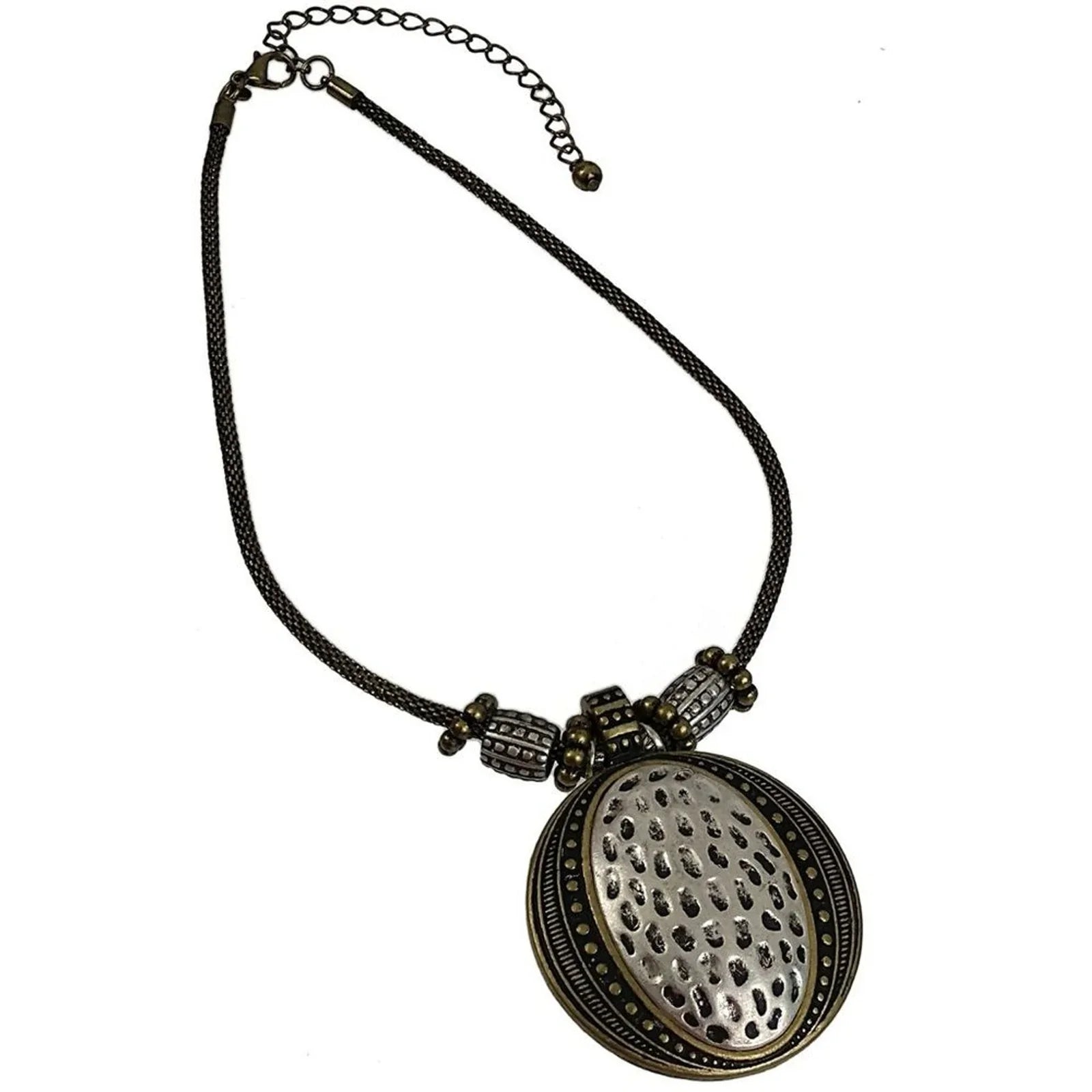 NEW Vintage Premier Designs Two Tone Large Pendant Necklace