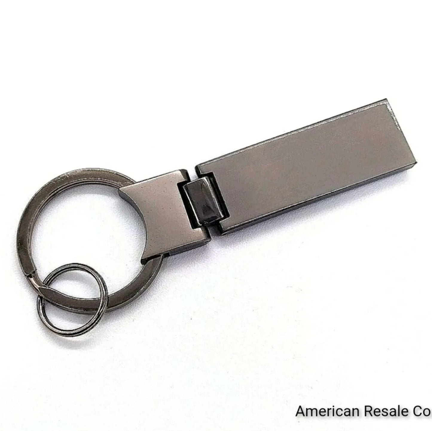 Genuine Mercedes Benz Gloss Gunmetal Silver Elongated Key Fob Keychain OEM-Boxed