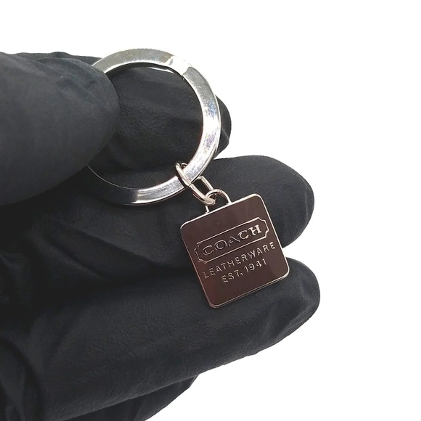 COACH Vintage Espresso Brown Mini Charm Keychain Key Fob Purse Charm-Unisex-Rare