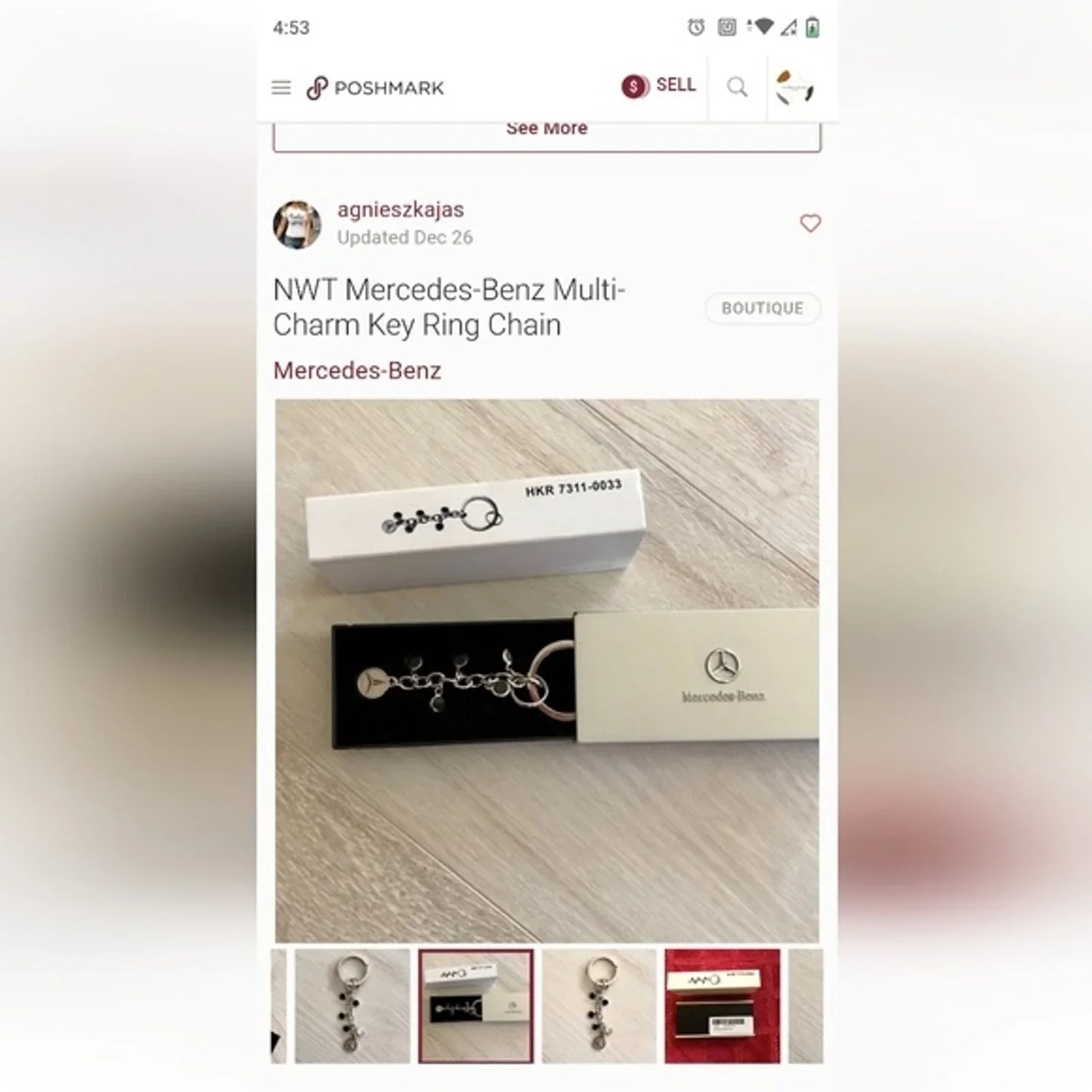 Genuine Mercedes Benz Multi Charm  Keychain Fob Purse Charm Silver and Blue-OEM