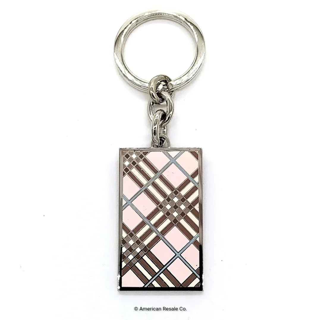 Authentic Vintage BURBERRY Nova Check Plaid  Keychain FOB Purse Charm Vintage
