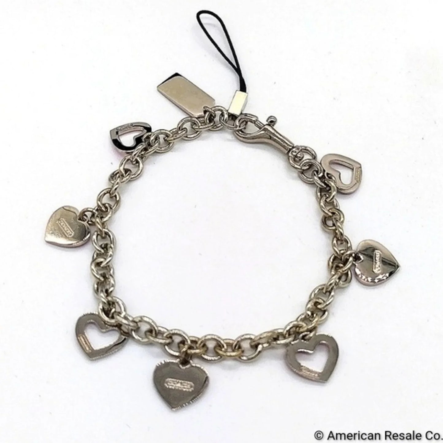 SALE Vintage COACH Multi Heart Purse Charm Handbag Bracelet Lanyard Trigger Snap