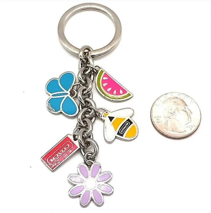 JUST IN! Vintage COACH Rare Multi Spring Keychain Fob Purse Charm #FS5765