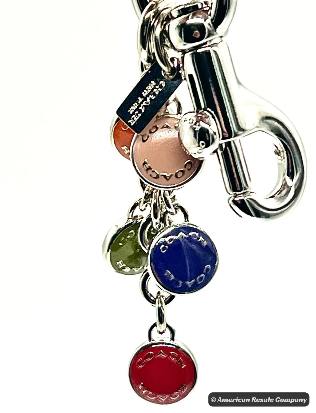 COACH Buttons Vintage Retired Rare Trigger Snap Keychain Fob #F63982