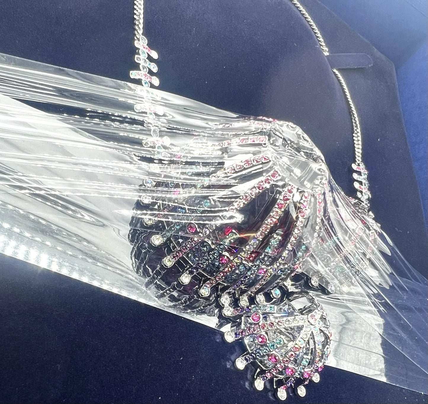 SWAROVSKI $500 Retired Efflorescence Rhodium Pave Crystals Necklace #5199662