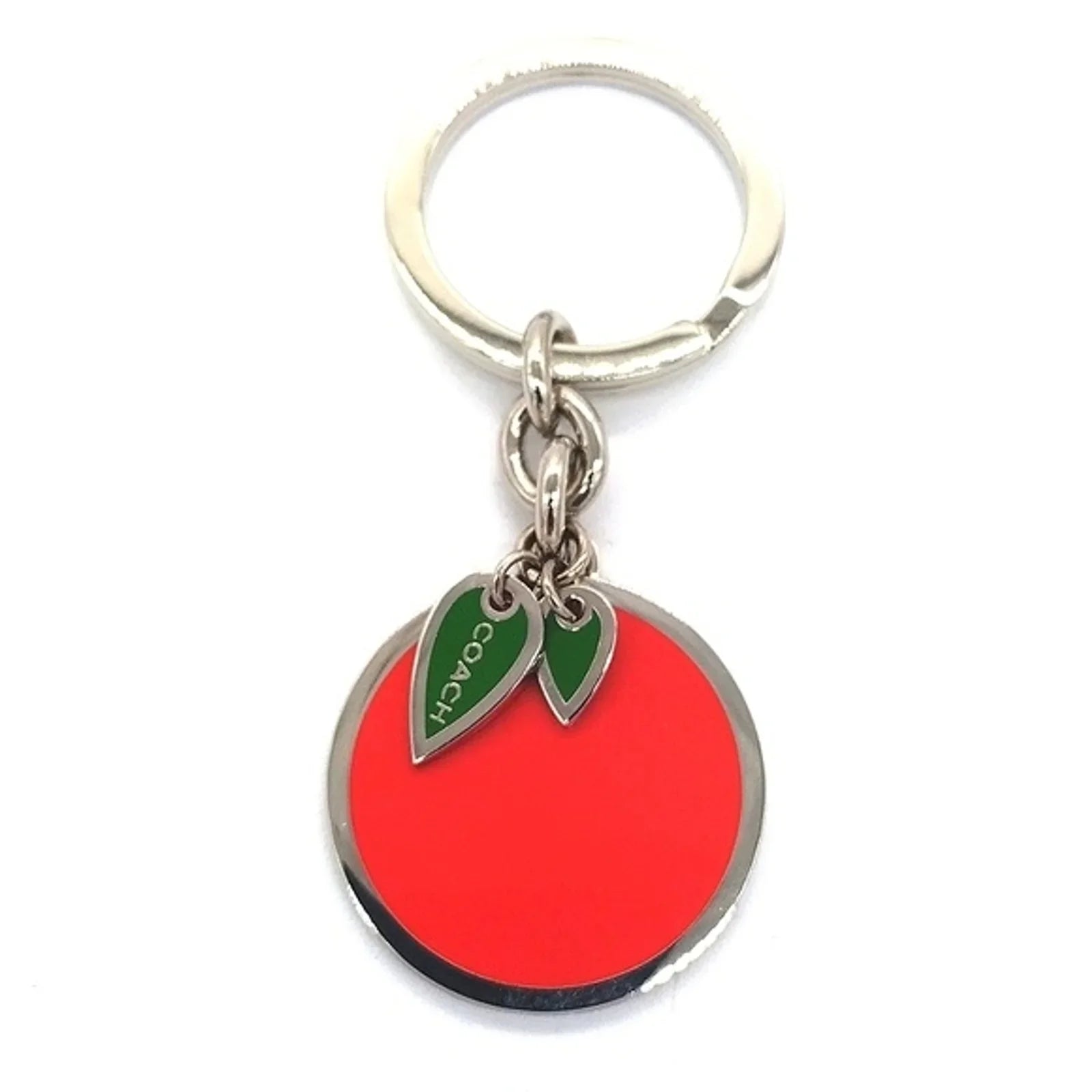  Vintage COACH Orange Tangerine Fruit Keychain Purse Charm Key Ring Fob-Rare