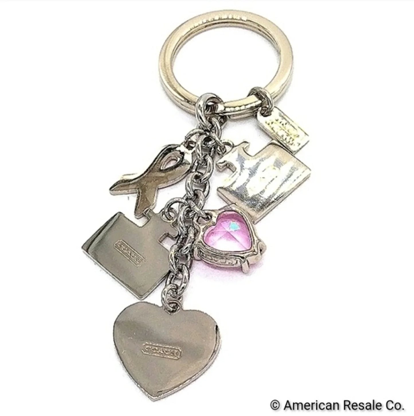 Vintage COACH BCA Breast Cancer Awareness Keychain Fob Multi Purse Charm #92161