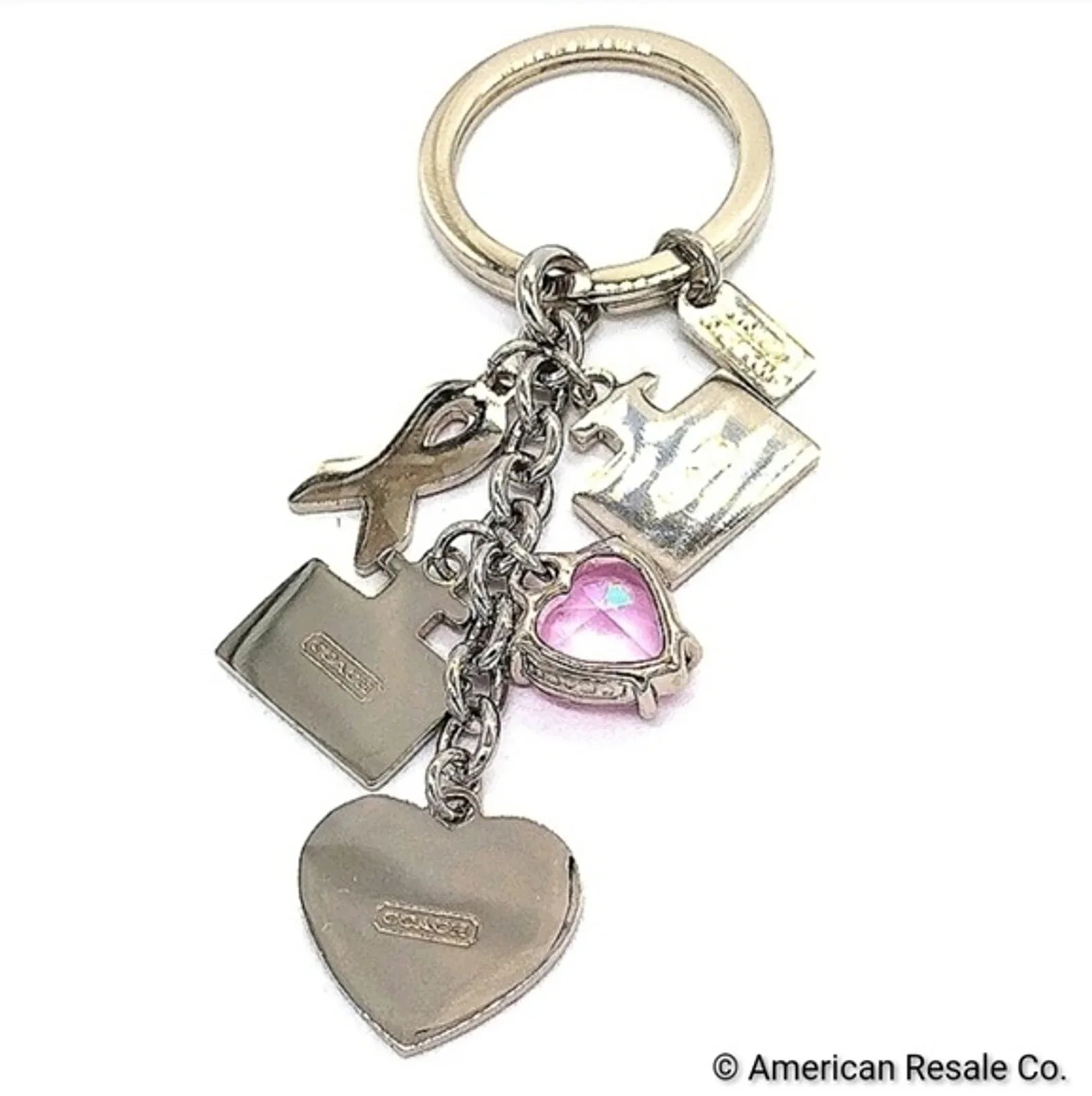 Vintage COACH BCA Breast Cancer Awareness Keychain Fob Multi Purse Charm #92161