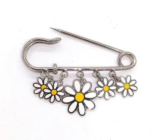 COACH Vintage Multi Daisy Flower Charm Pin Brooch HandBag Backpack Purse Charm