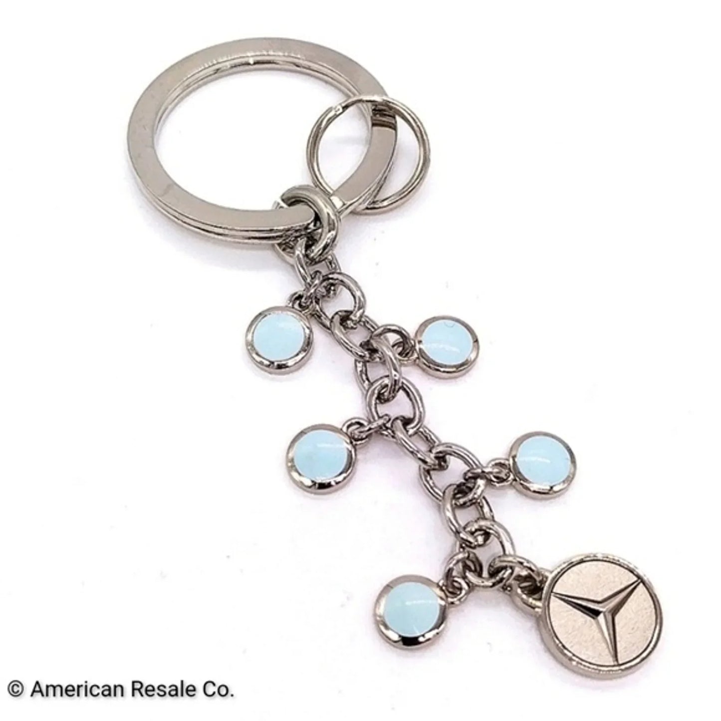 Genuine Mercedes Benz Multi Charm  Keychain Fob Purse Charm Silver and Blue-OEM