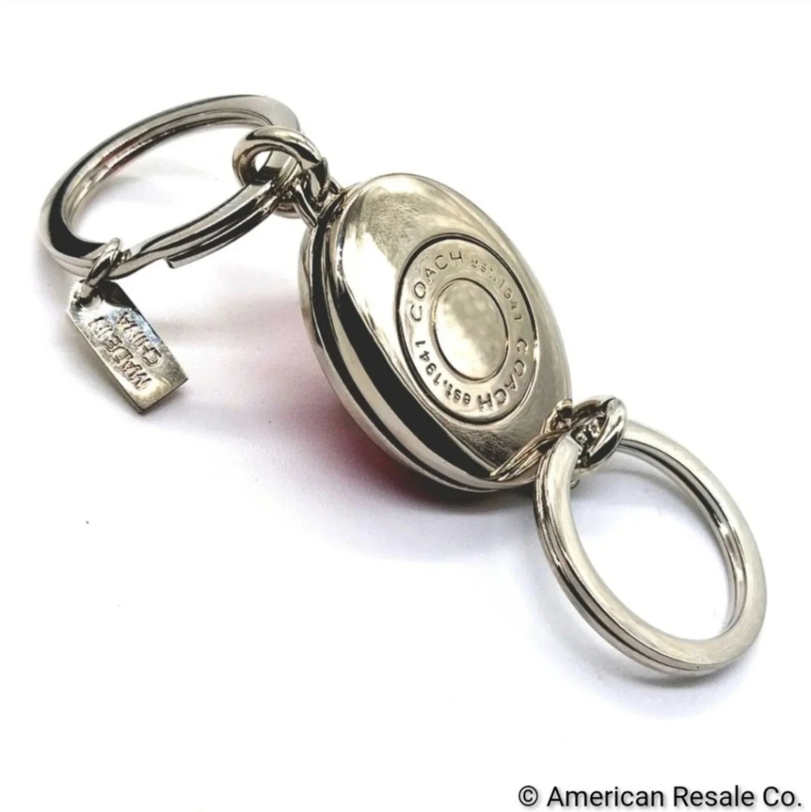 Vintage COACH Matte Neon Pink Turn-lock Valet Dual Fob Keychain