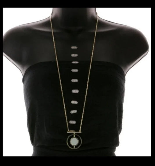 Express semi-precious gold crystal necklace with tags with Express gift bag