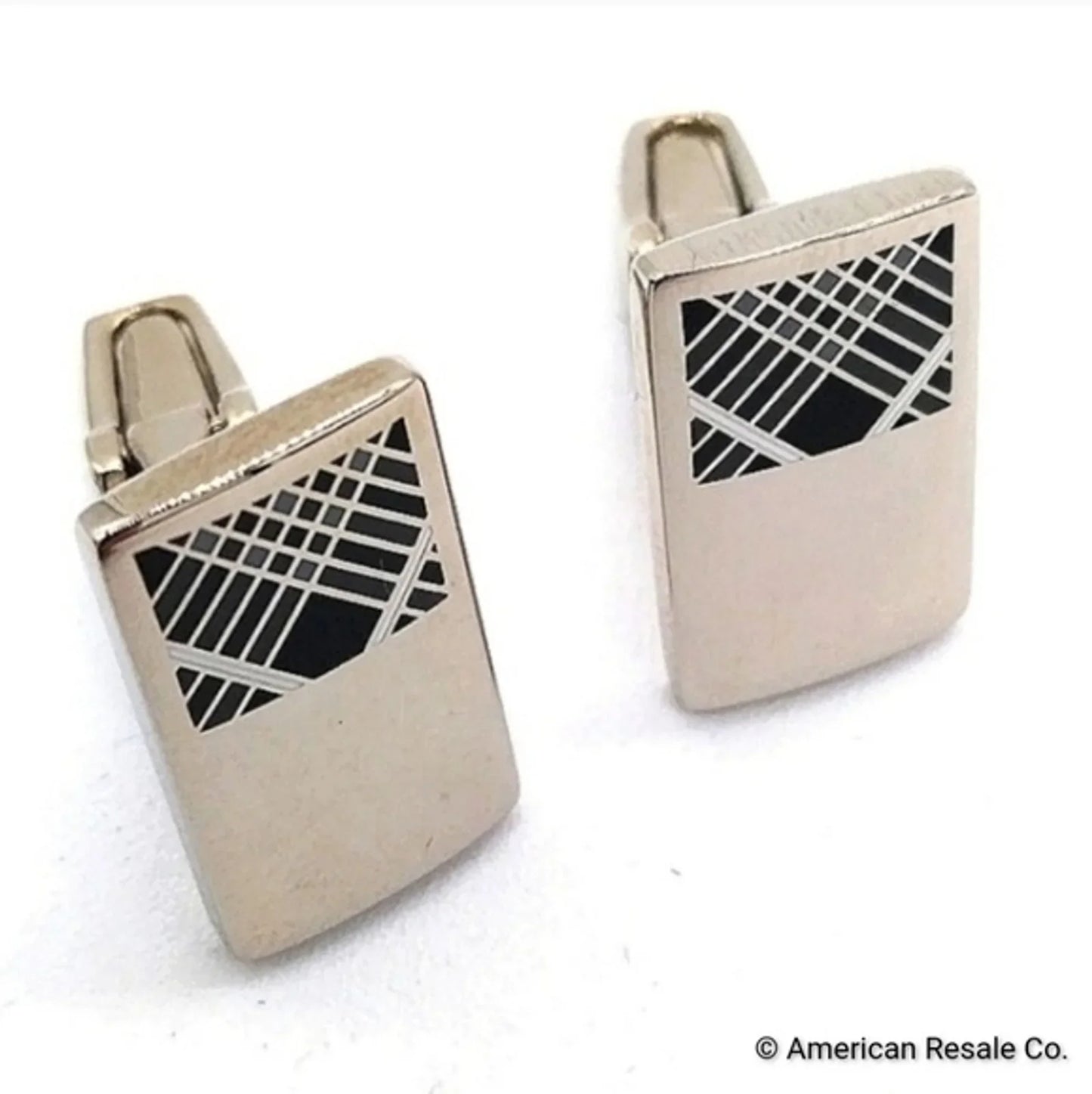 Vintage Burberry Cufflinks. Signed. Rare. Nova Check Pattern. Same Day Shipping.