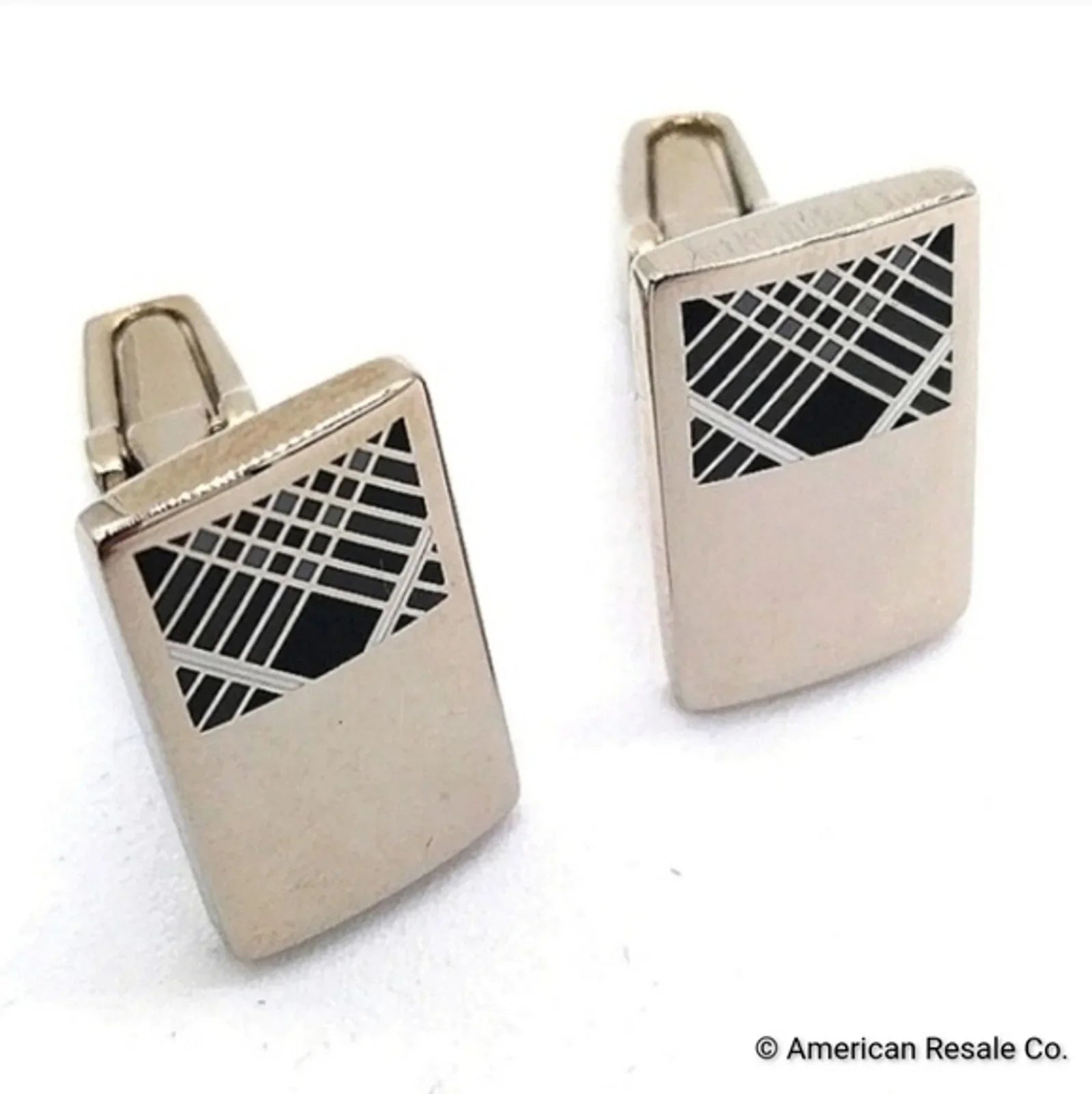 Vintage Burberry Cufflinks. Signed. Rare. Nova Check Pattern. Same Day Shipping.