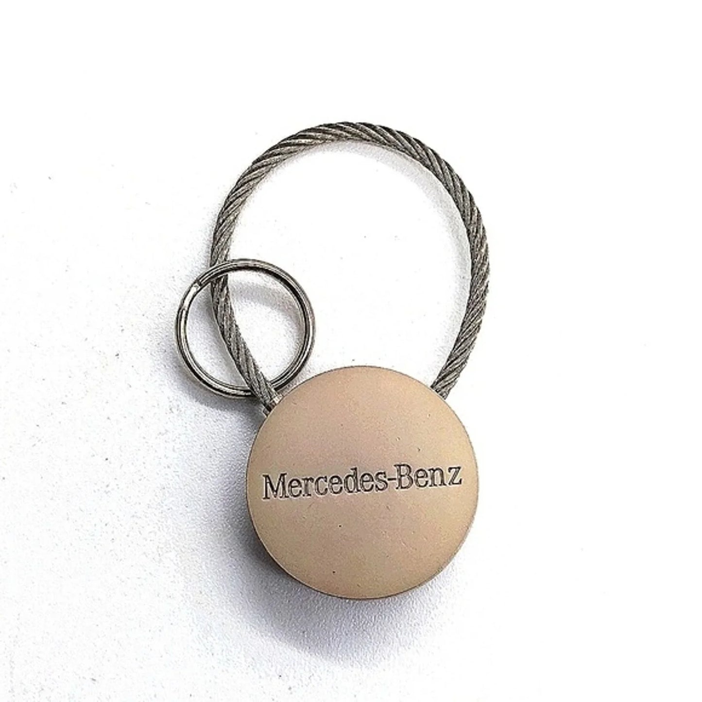 Authentic Mercedes Benz Vintage Keychain Key Fob in Stainless Steel OEM