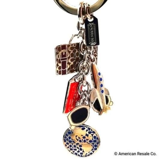 COACH Vintage World Traveler Purse Charm Key Fob Keychain-Extremely Rare Y2K