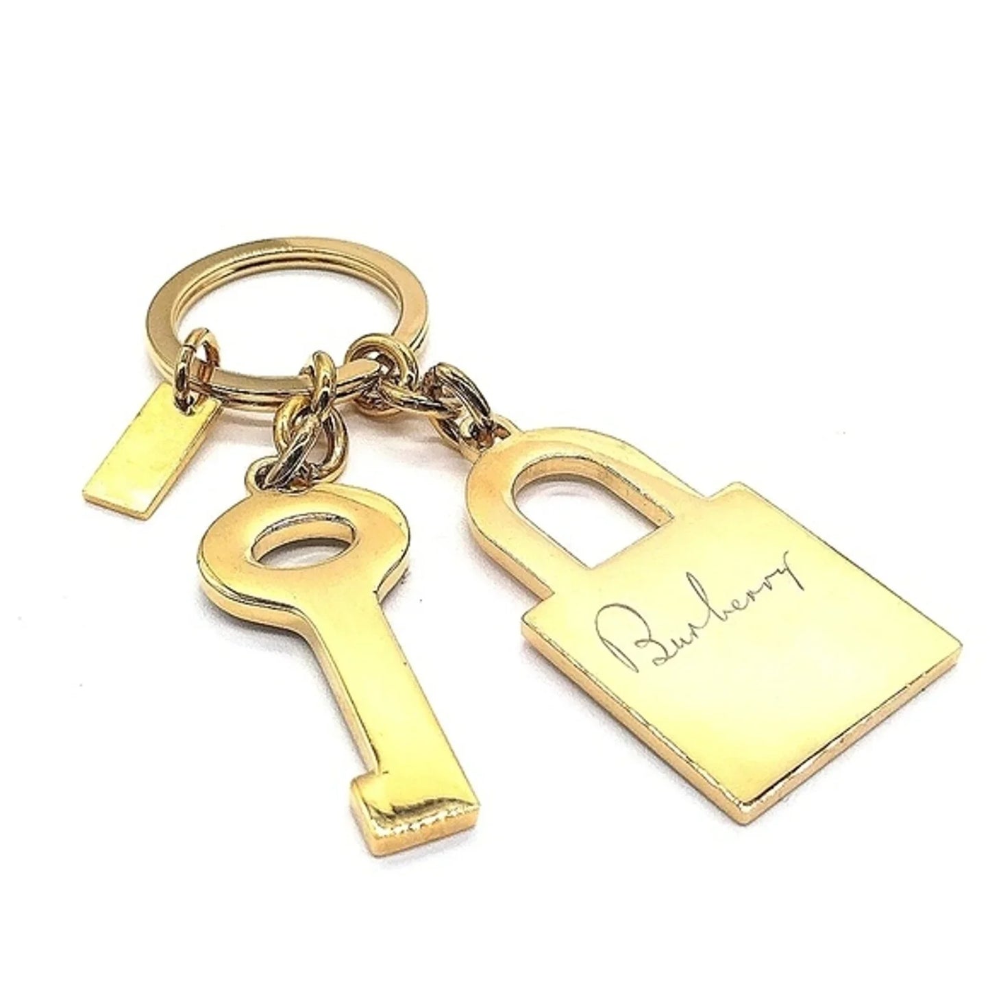 Vintage Burberry Gold Purse Skeleton Key Keychain FOB Purse Charm