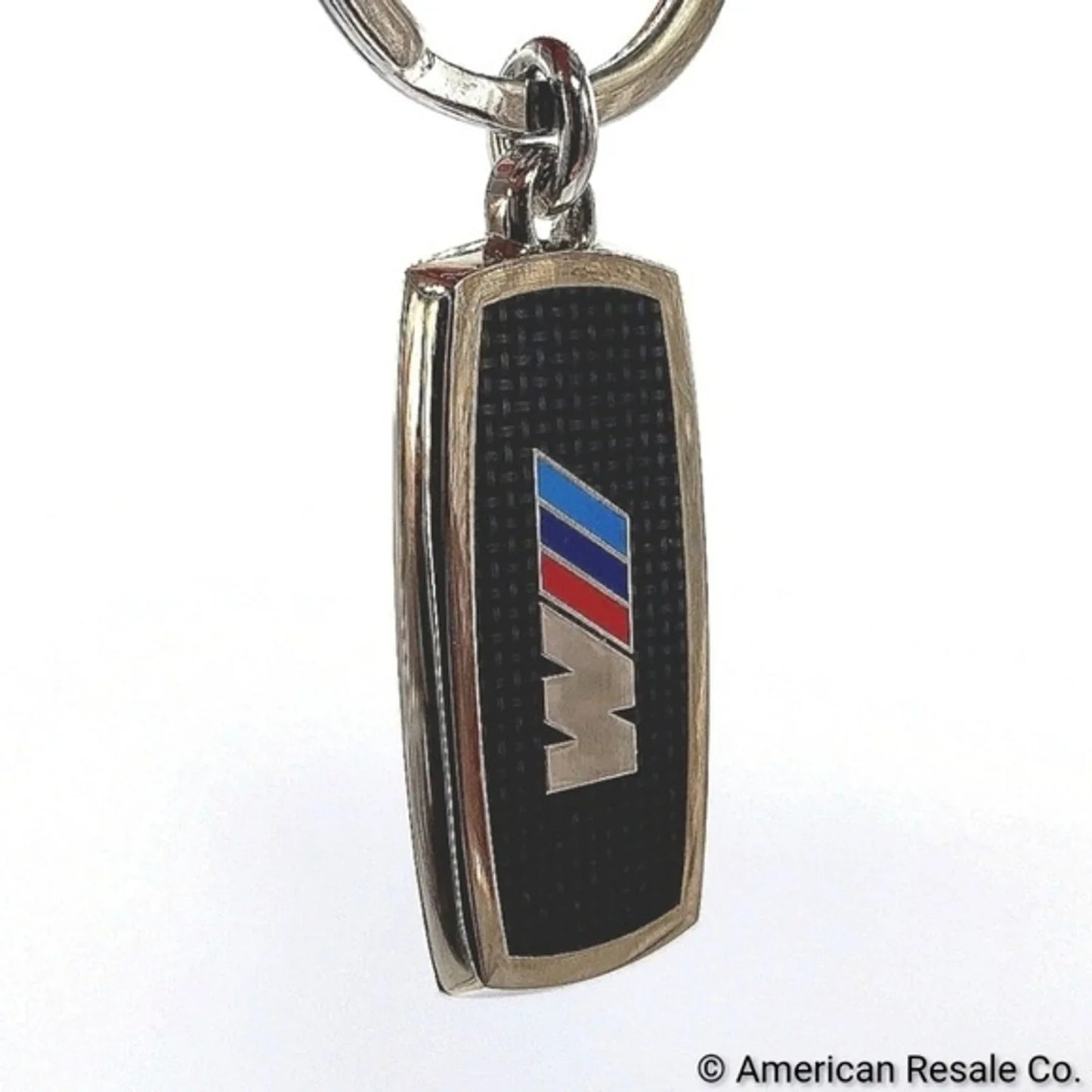 Authentic Vintage BMW Black M Power Logo Stainless Steel Chrome Keychain Key Fob