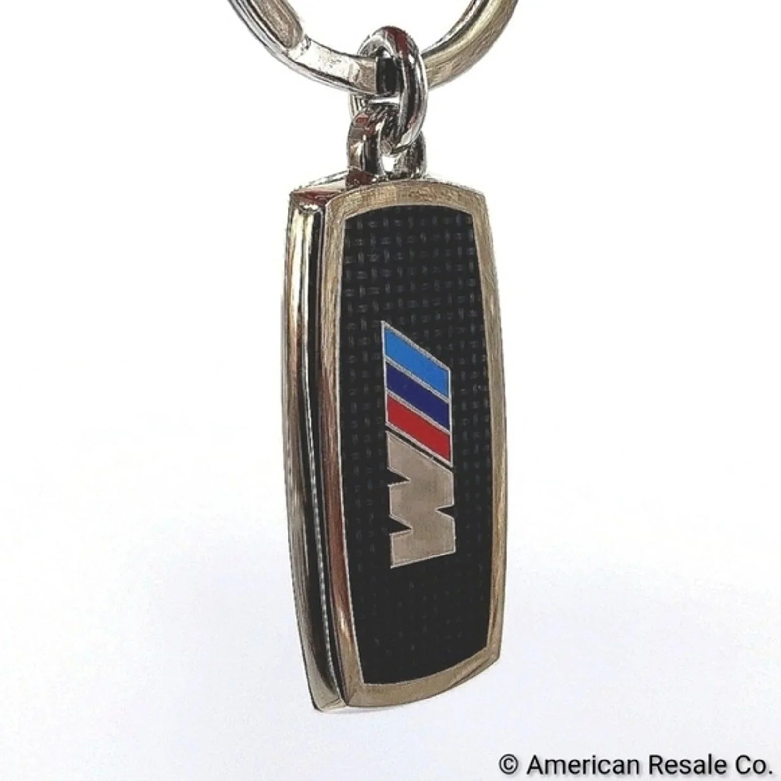 Authentic Vintage BMW Black M Power Logo Stainless Steel Chrome Keychain Key Fob