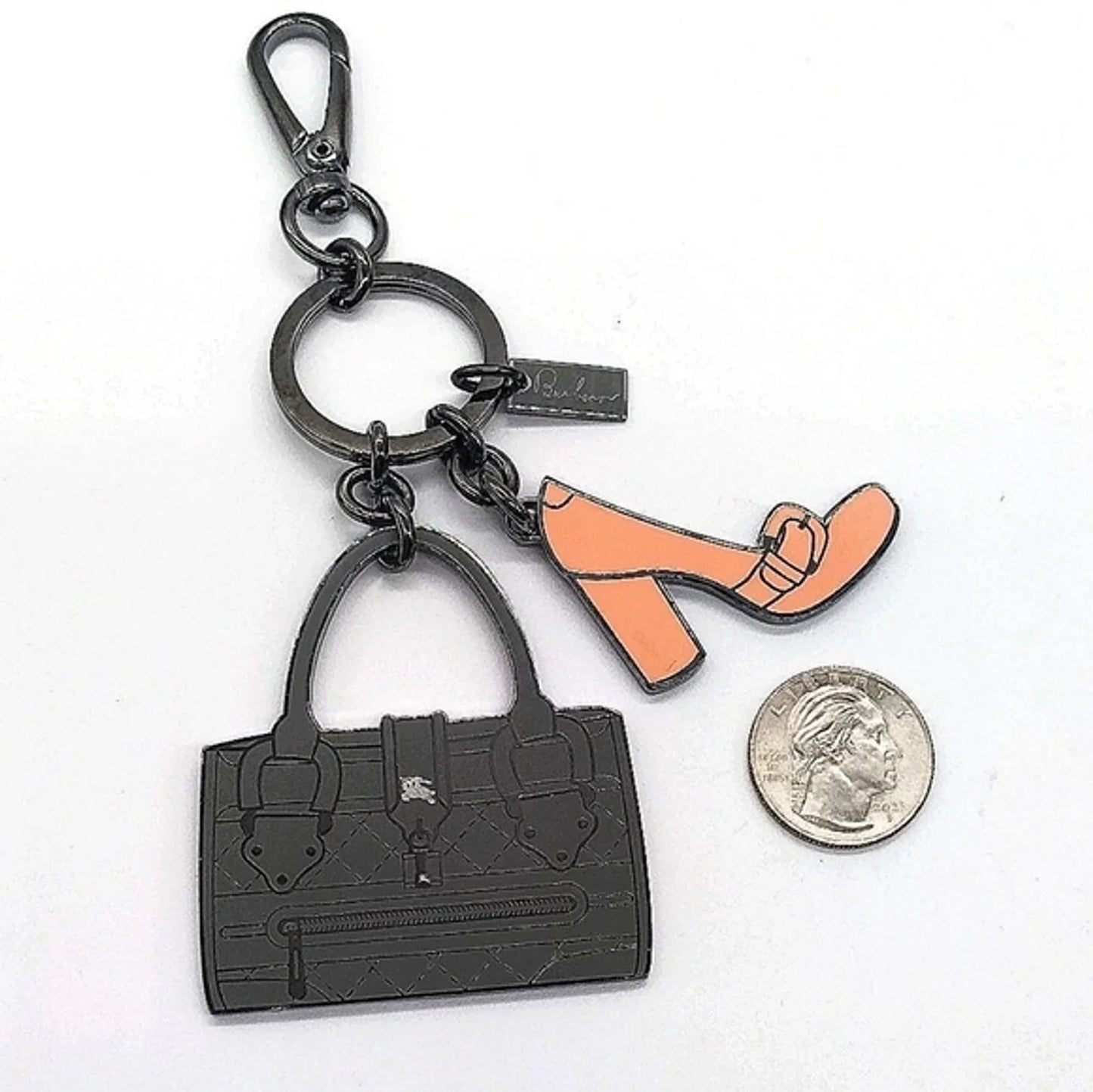 Vintage Burberry Plaid Purse and Heel Keychain FOB Tigger Snap Purse Charm