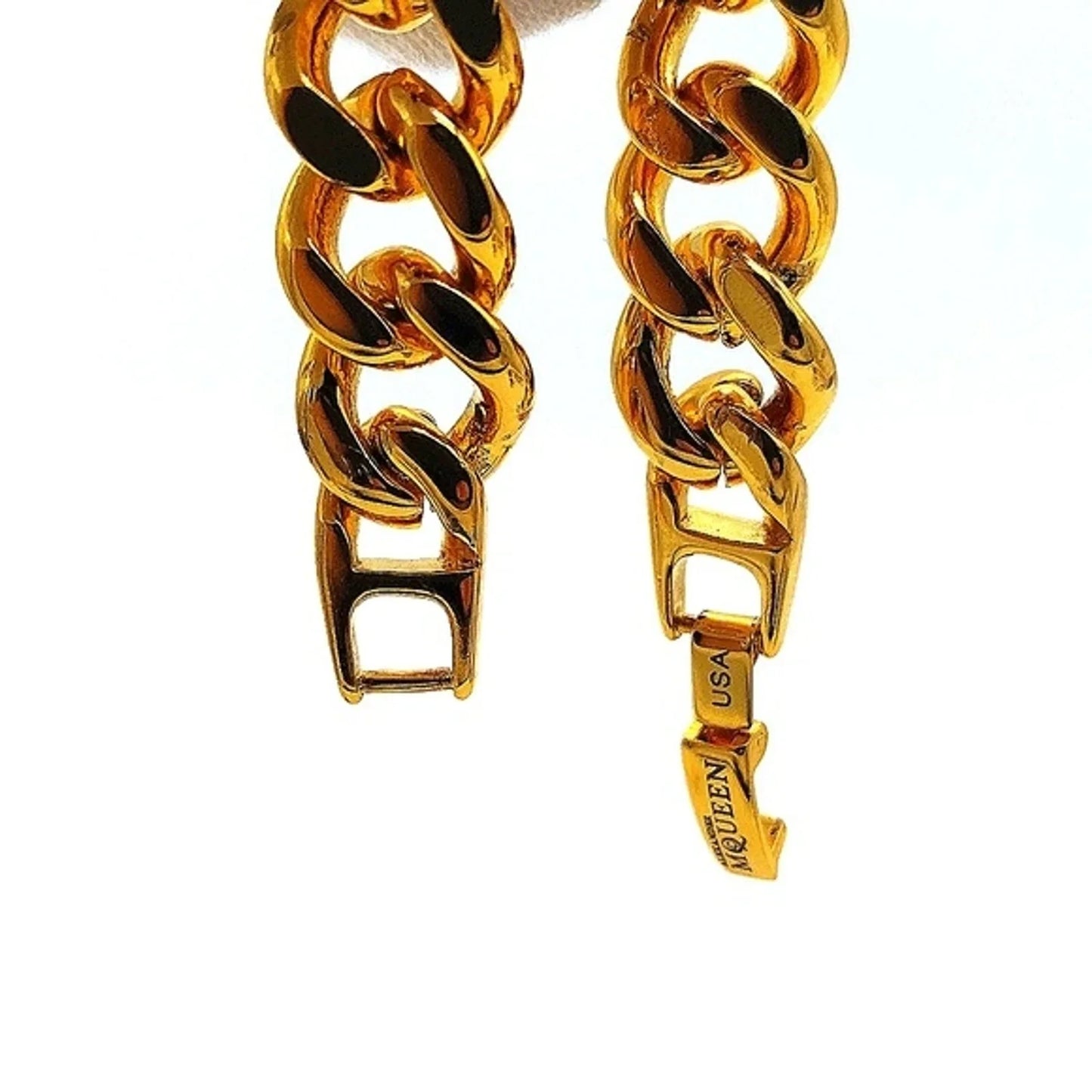 Alexander McQueen Gold Skull Motif 8" Bracelet