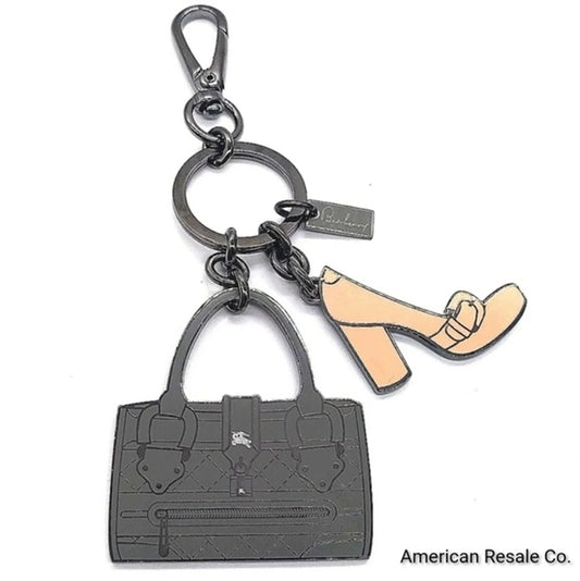 Vintage Burberry Plaid Purse and Heel Keychain FOB Tigger Snap Purse Charm