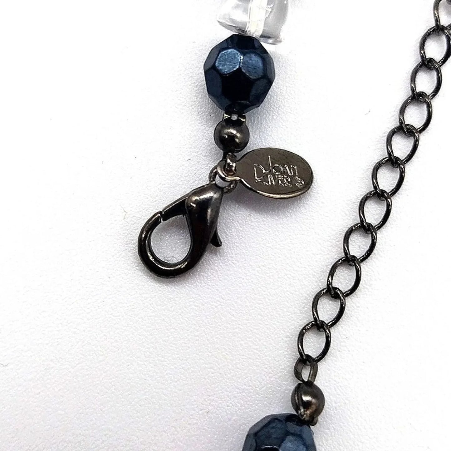 Vintage Rare Joan Rivers Classic Collection Pendant Beaded Black CZ Necklace