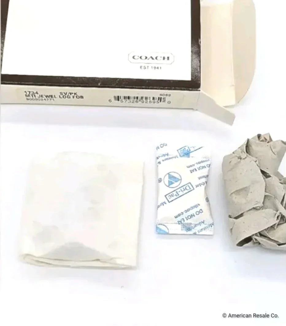 NEW IN BOX COACH Signature Pink Diamond CZ gemstone Charm Fob Keychain-Vintage