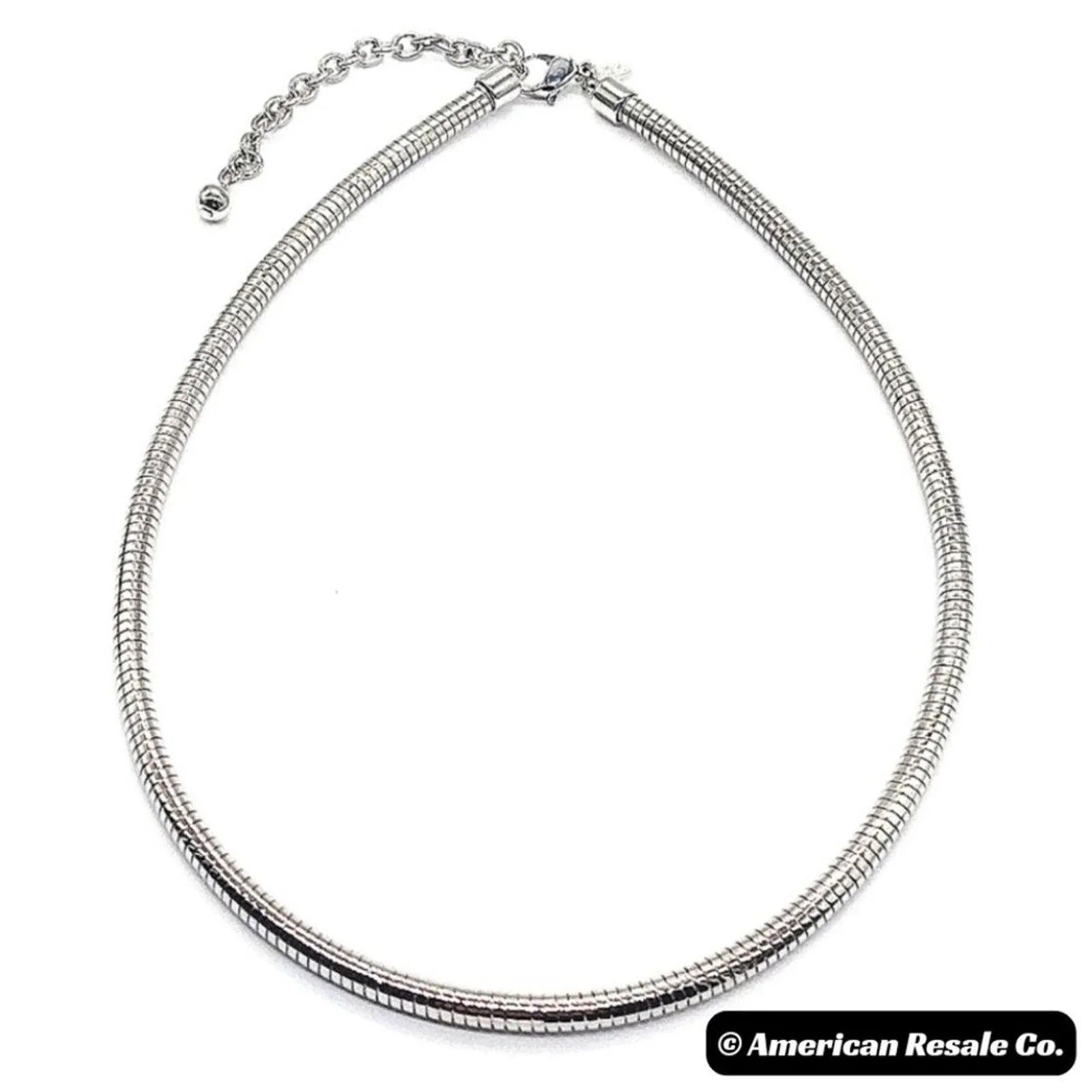 Vintage JOAN RIVERS 18" Silver Snake Omega Choker Collar Necklace- Rare