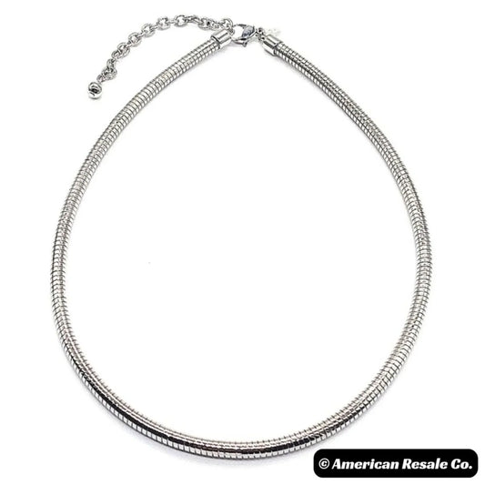 Vintage JOAN RIVERS 18" Silver Snake Omega Choker Collar Necklace- Rare