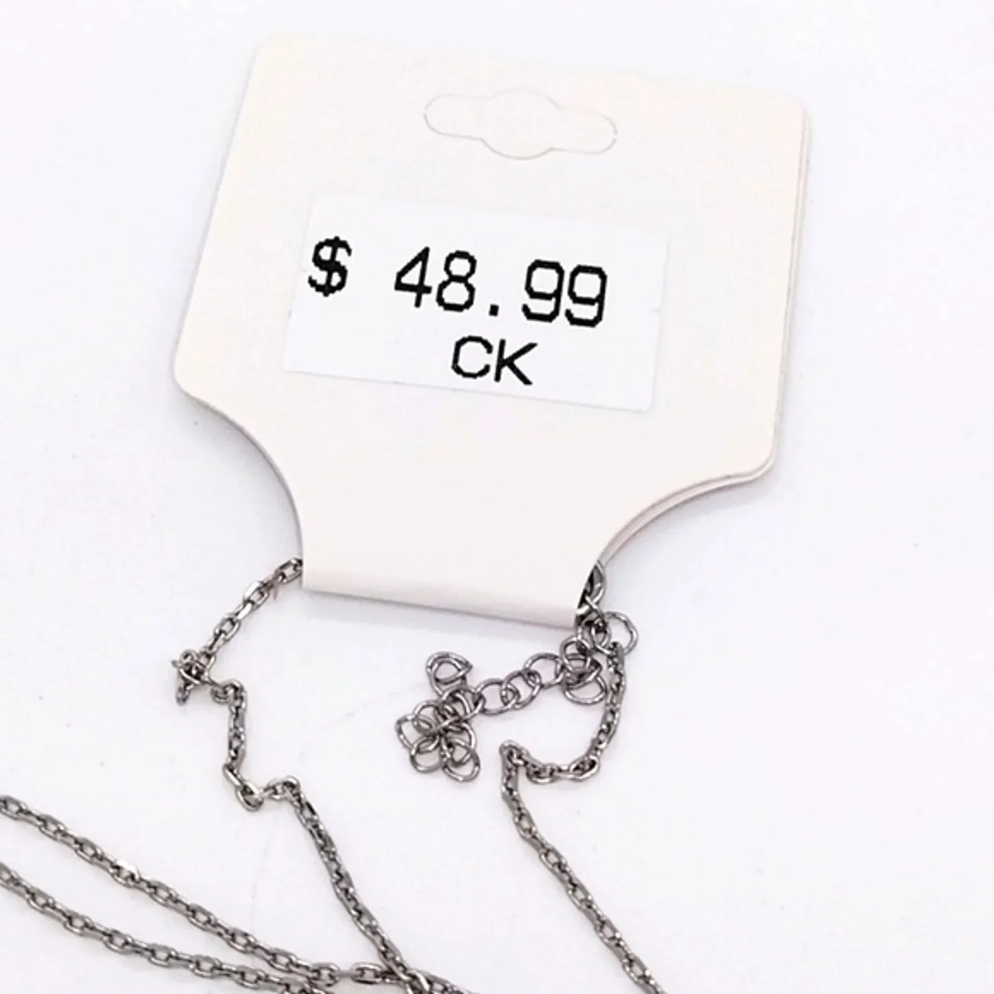 $48 Calvin Klein CK Minimalist Sapphire Blue Swarovski Bead Pendant Necklace
