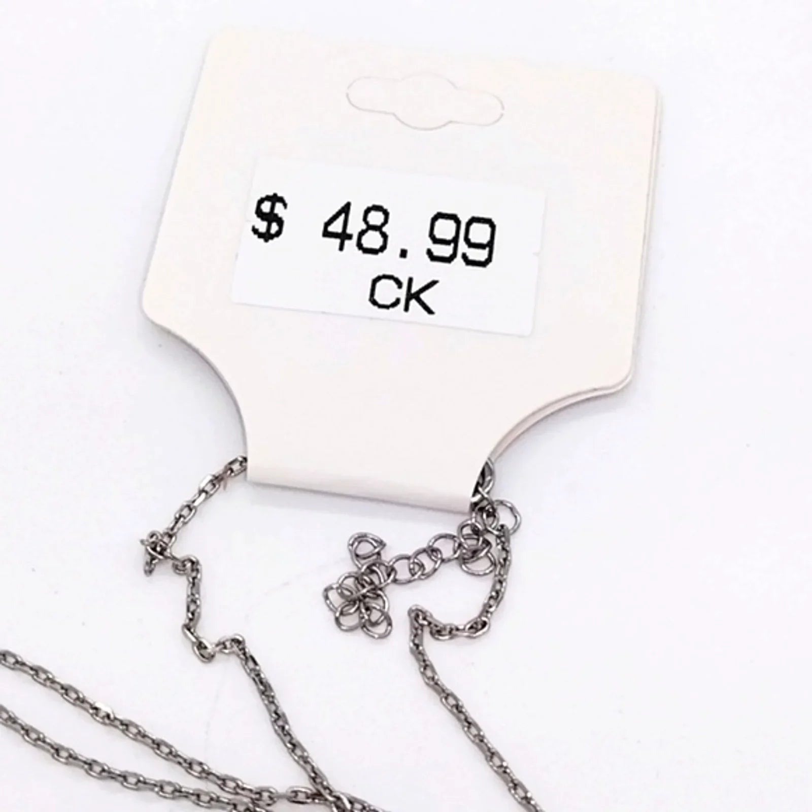 $48 Calvin Klein CK Minimalist Sapphire Blue Swarovski Bead Pendant Necklace