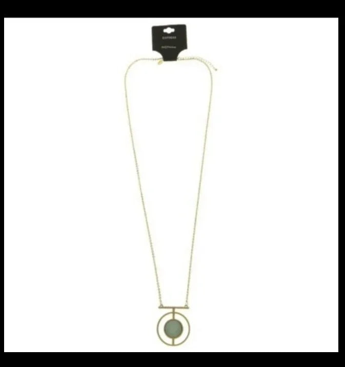 Express semi-precious gold crystal necklace with tags with Express gift bag